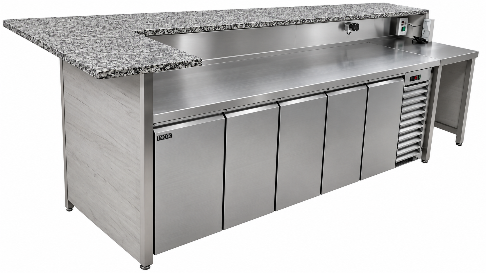 Inox sto sa granitnim pultom